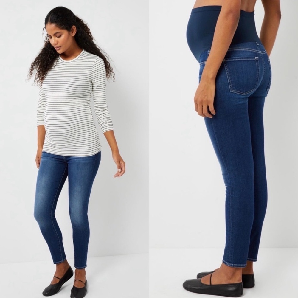 7 For All Mankind Secret Fit Belly Ankle Skinny Maternity Jeans 31